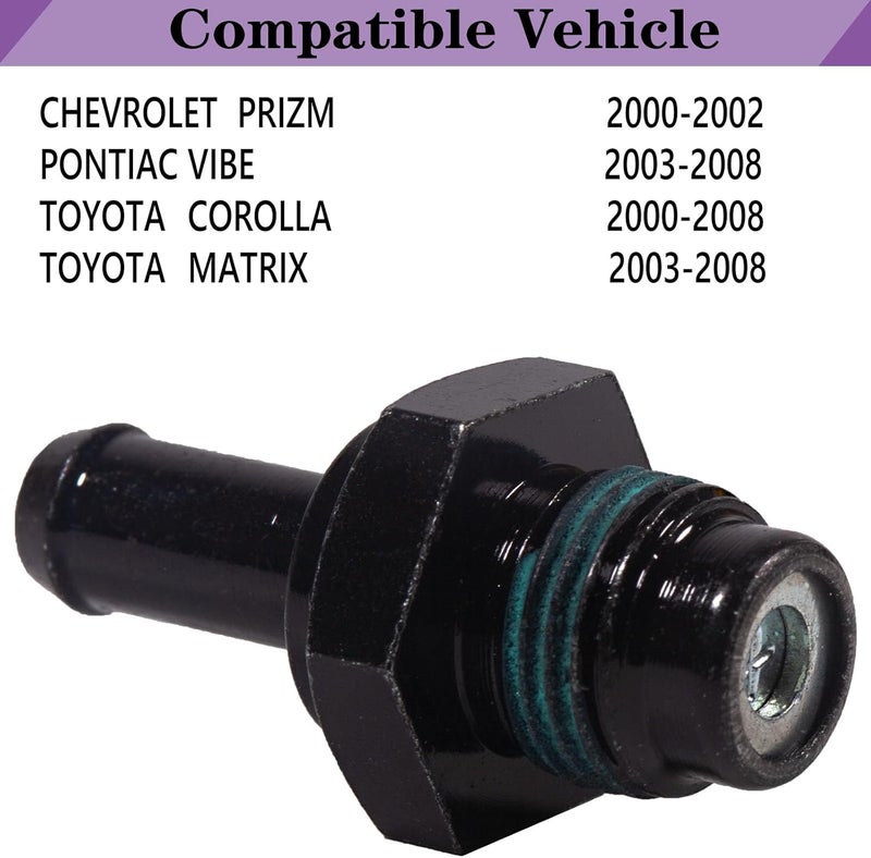 LYNSHINE 12204-22041 PCV Valve Compatible With Toyota Corolla 2000 2001 2002 2003 2004 2005 2006 2007 2008,Matrix 2003 2004 2005 2006 2007 2008,Chevrolet Prizm 2000 2001 2002. - Image 2
